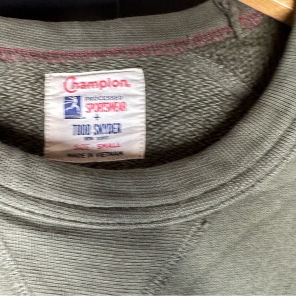Tod Snyder-CHAMPION MIDWEIGHT POCKET SWEATSHIRT IN DARK MOSS size S(b5 - Picture 5 of 9